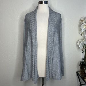Karen Scott Women's Open-Front Cardigan Gray Size S